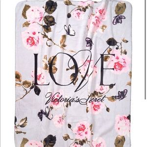 Victoria Secret Love Floral Sherpa Blanket